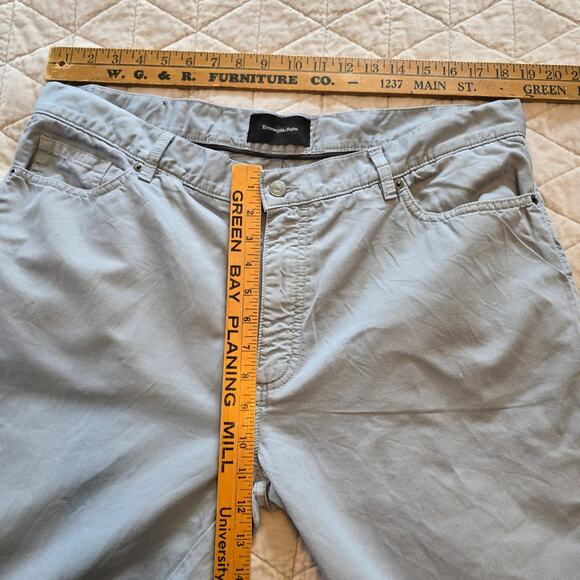 Ermenegildo Zegna Pants Men's 40 Blue Cotton Linen Blend Coastal Casual READ - Picture 10 of 12